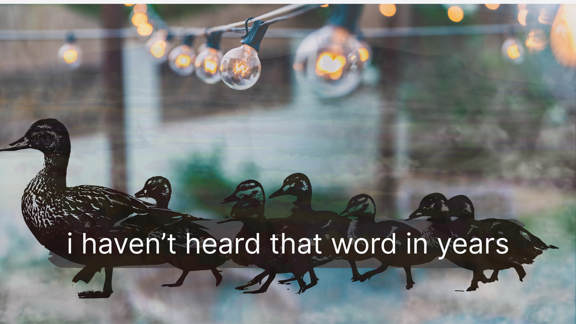 I Haven’t Heard That Word in Years